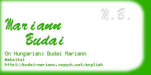 mariann budai business card